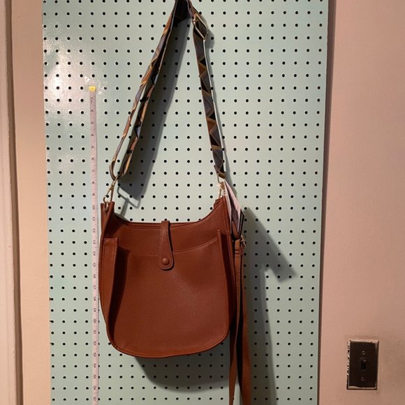 Brown ah•dorned Vegan Leather Shoulder Bag - New With Tags - Picture 1 of 6